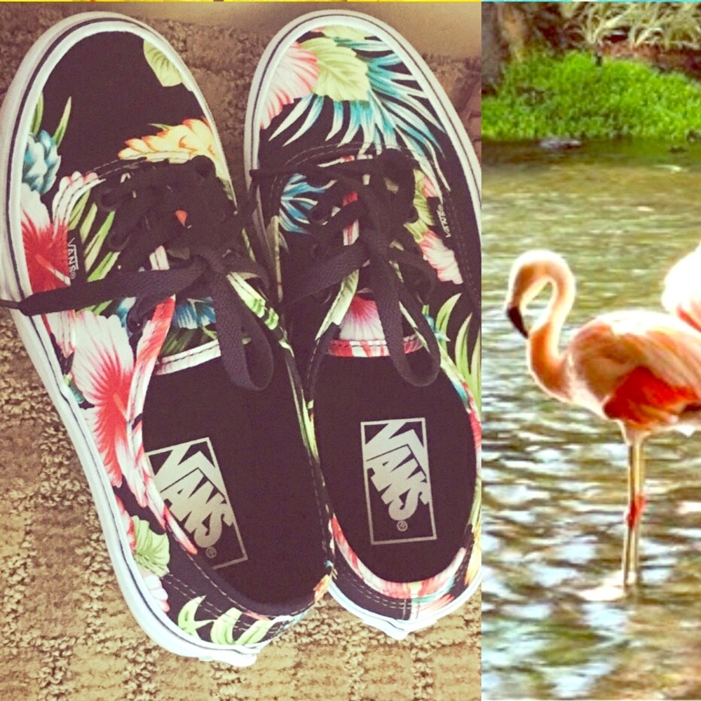 Hawaiian Print Vans worn twice
